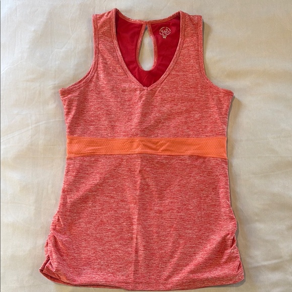 Tuff Athletics Tank Top Orange Fitted Cut Out Bralet Women's - Picture 1 of 13
